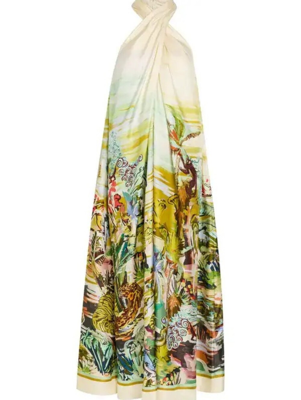 ALEMAIS jungle boogie printed halterneck silk maxi dress - Picture 4 of 14